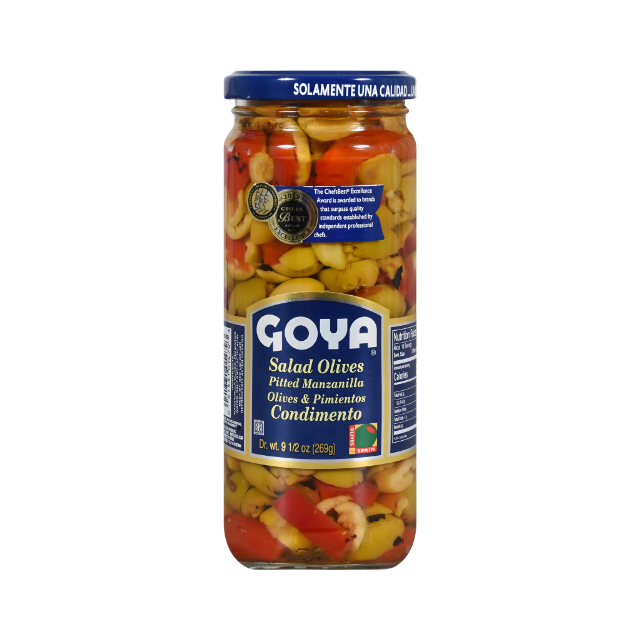 Goya Aceitunas para Ensalada Manzanilla con Pimientos – 9.5 oz