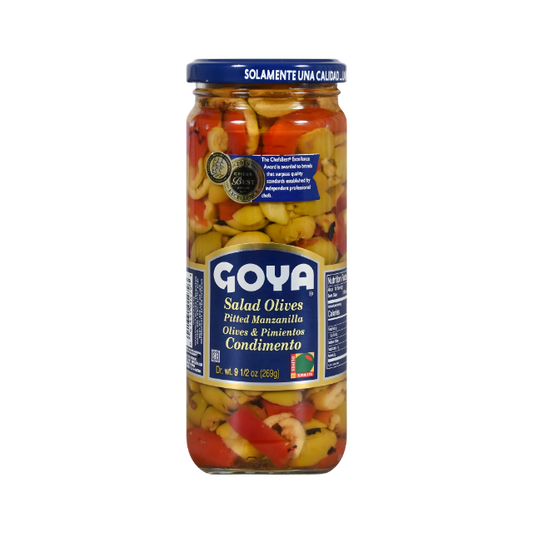Goya Aceitunas para Ensalada Manzanilla con Pimientos – 9.5 oz