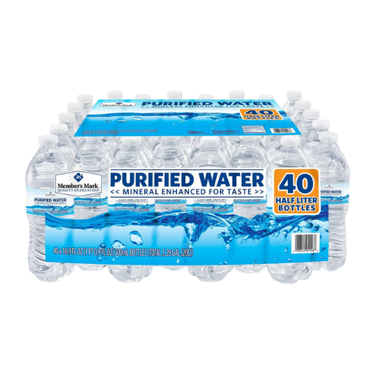 Agua Embotellada Purificada Member’s Mark – Pack de 40 Botellas de 16.9 oz