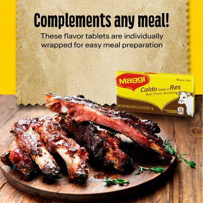 Maggi Caldo Sabor a Res – 6 Tabletas (2.32 oz)