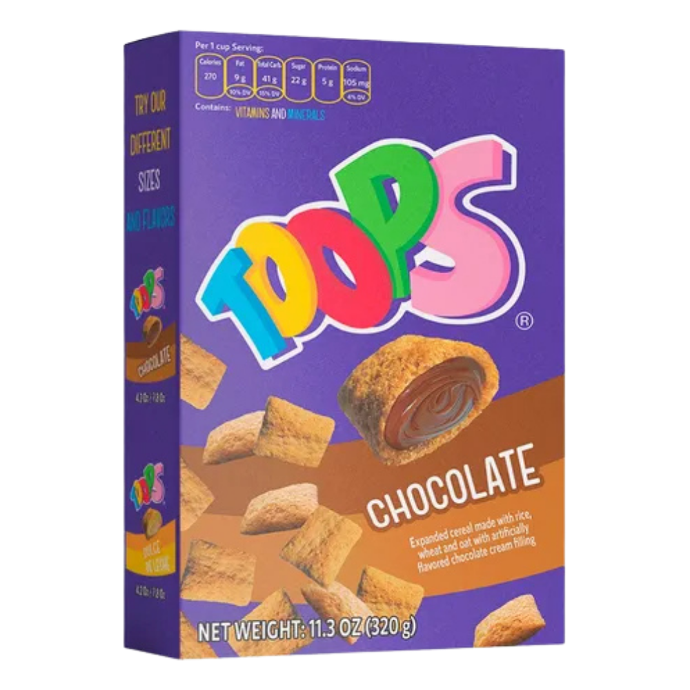 Toops Cereal Chocolate Relleno | Cereal de Chocolate 11.3 oz